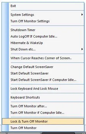 Turn Off Monitor System Tray Icon